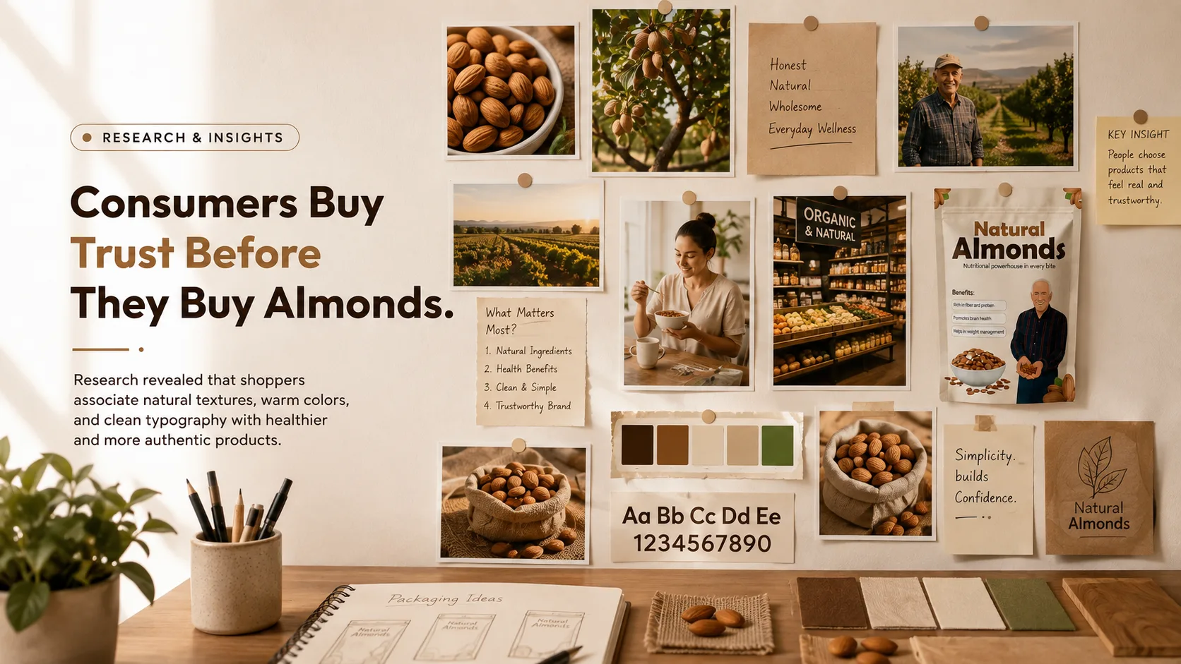 Natural Almond — Packaging Design packaging & visual design mockup 4 by Raghav Chopra
